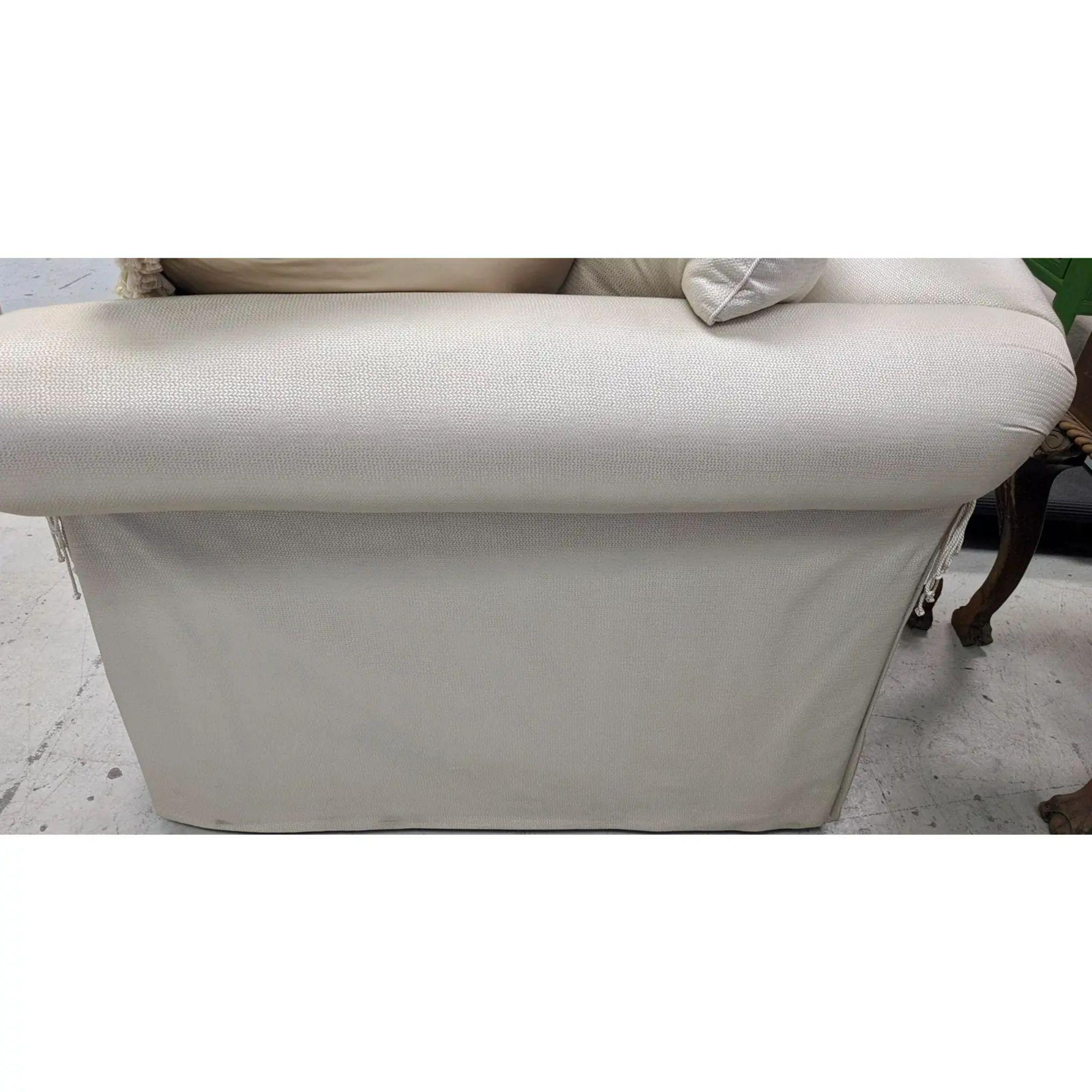 Contemporary J. Robert Scott Silk Upholstered Down Filled Loveseat Sofa