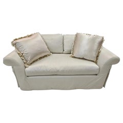 J. Robert Scott Silk Upholstered Down Filled Loveseat Sofa