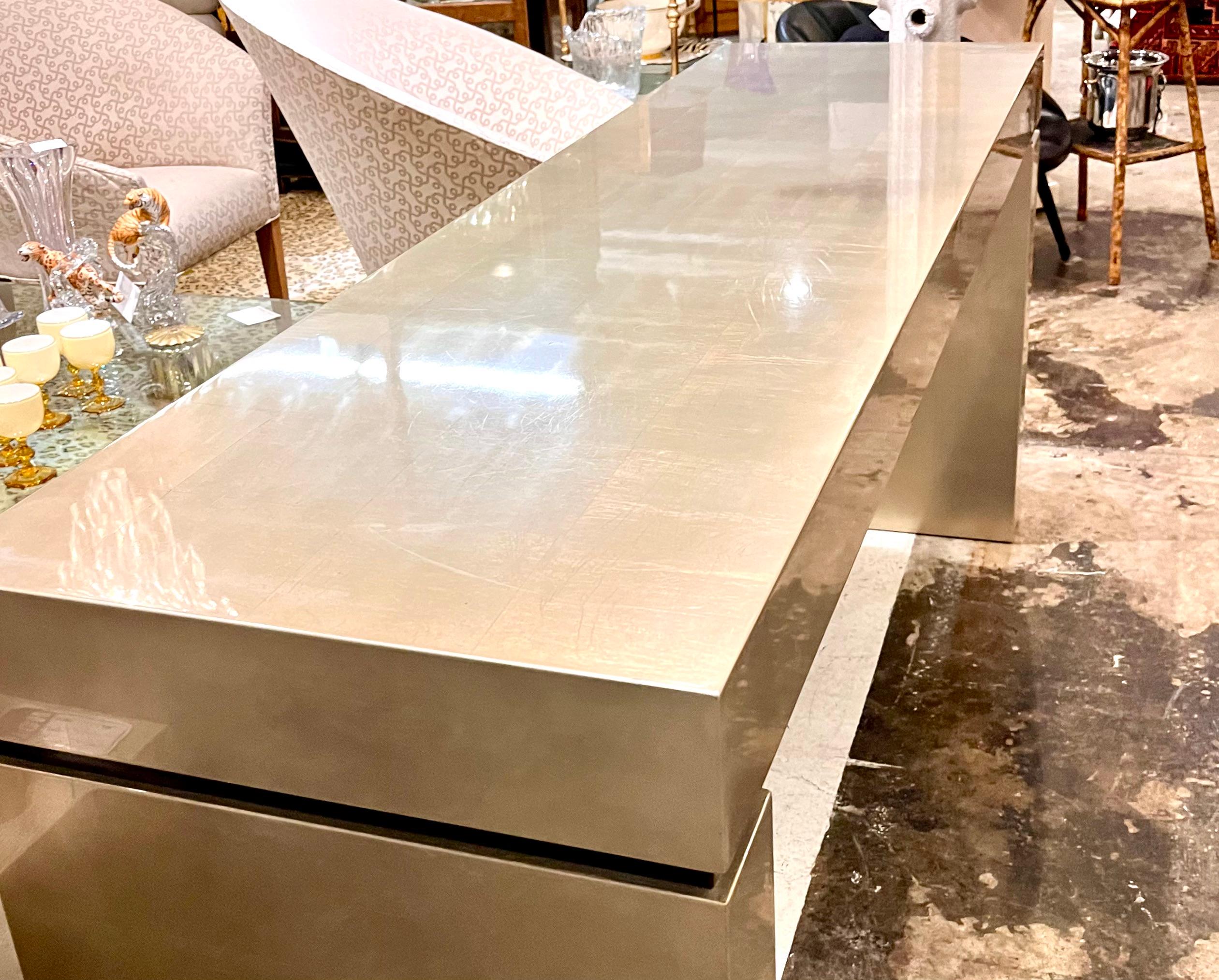 American J Robert Scott Silver Leaf Midcentury Modern Console