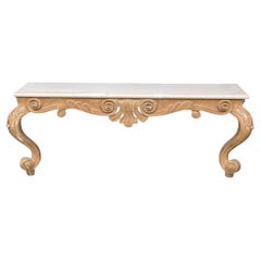 J. Robert Scott Stone Top Wall Mount Console With Carved Wood Frame J. Robert Scott Stone Top Wall Mount Console With Carved Wood Frame