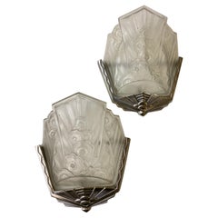 J. Robert, coppia di lampade francesi Art Deco firmata