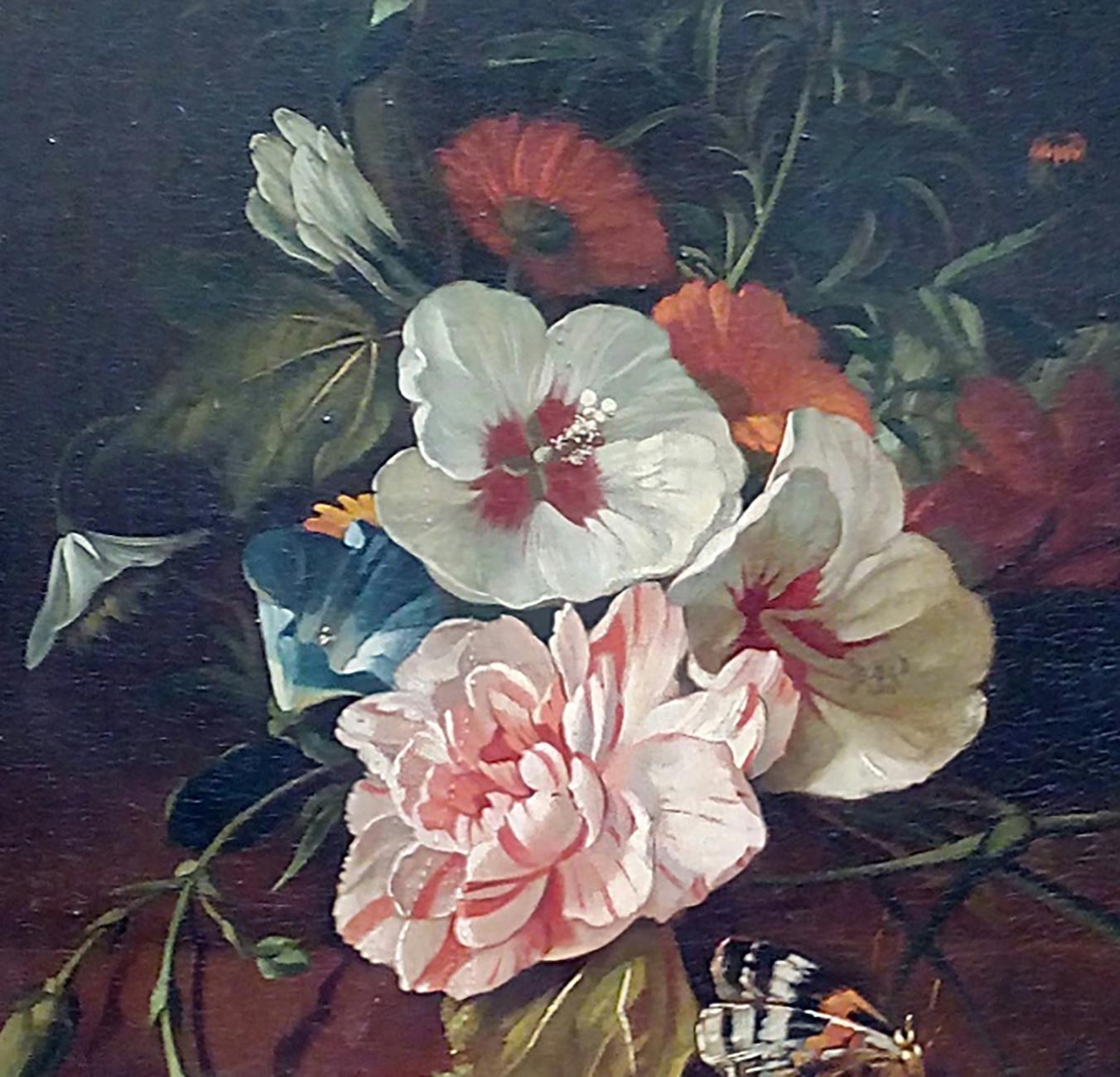 FLOWERS - Italian still life oil on canvas painting, J. Robis For Sale 5