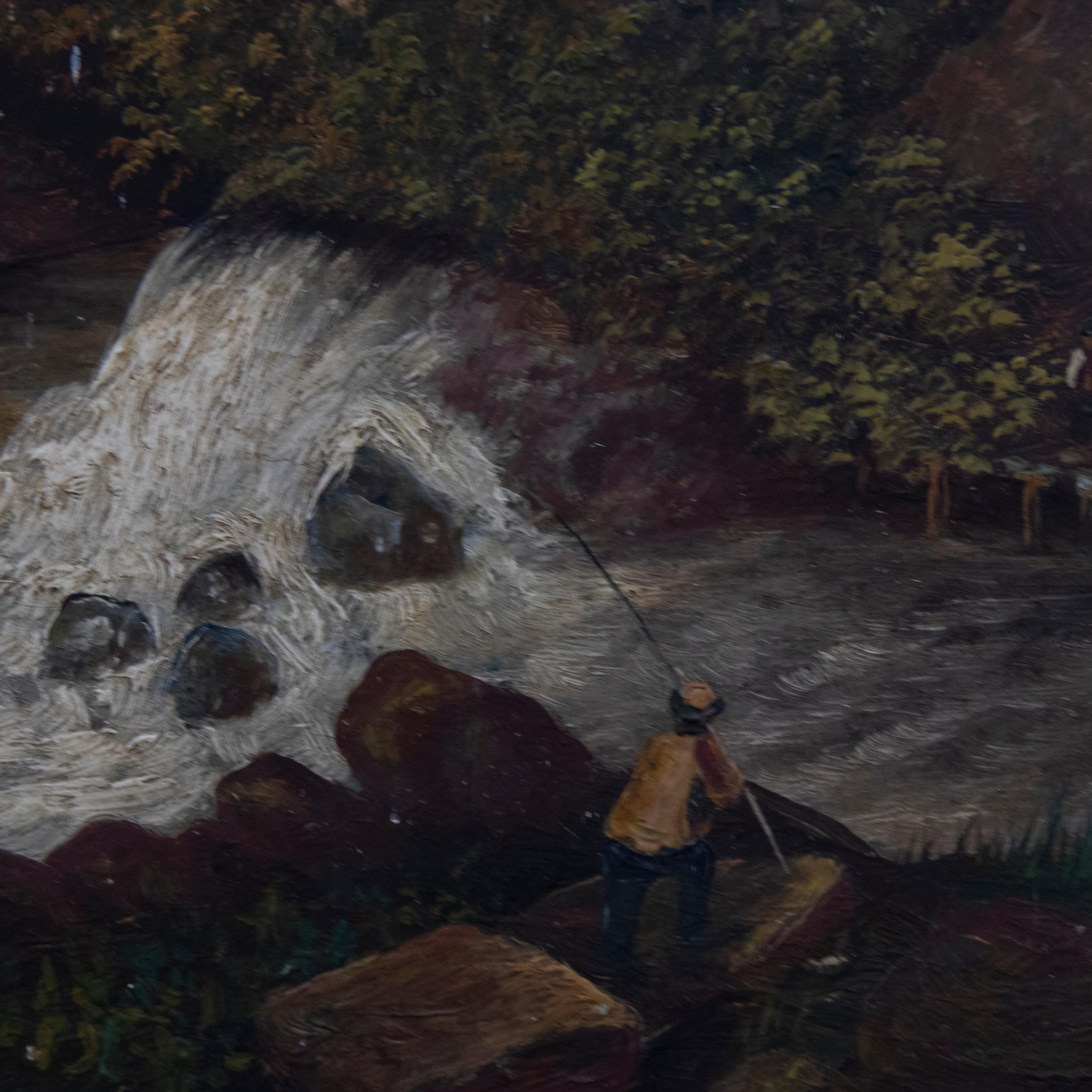 J. Rogers  - English School c.1870 Olio, I pescatori 3