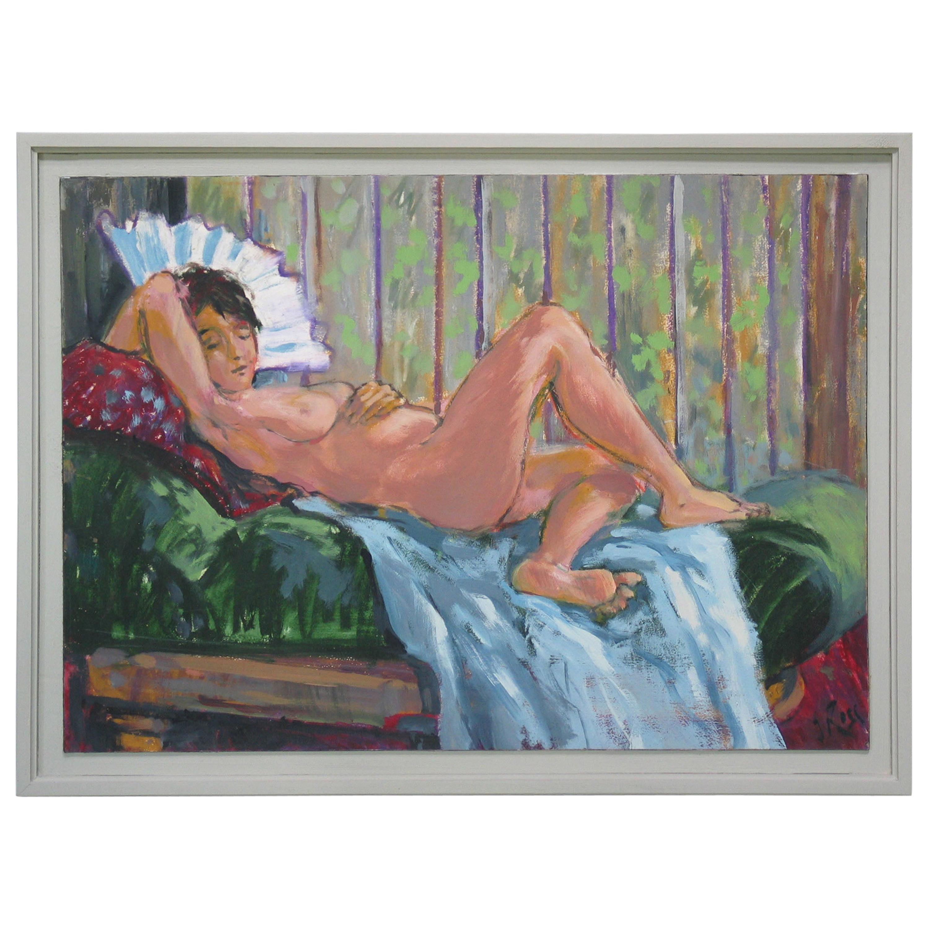 J. Ross Reclining Nude American, circa 1970 For Sale