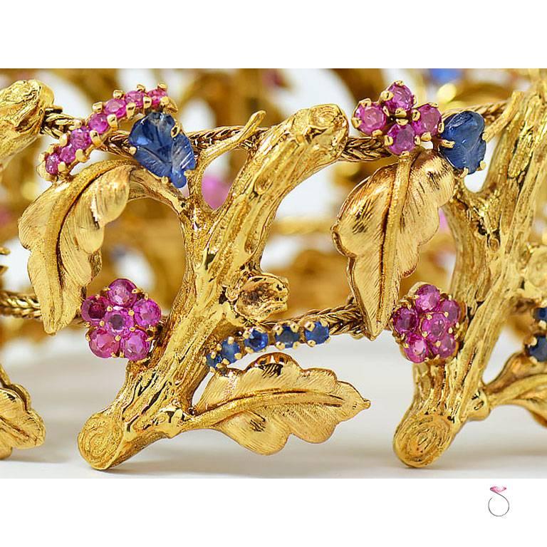 Maria Ruby Flower Bracelet – La Fleur Rouge Collection of Rubies & Gold 18K Yellow Gold / 7