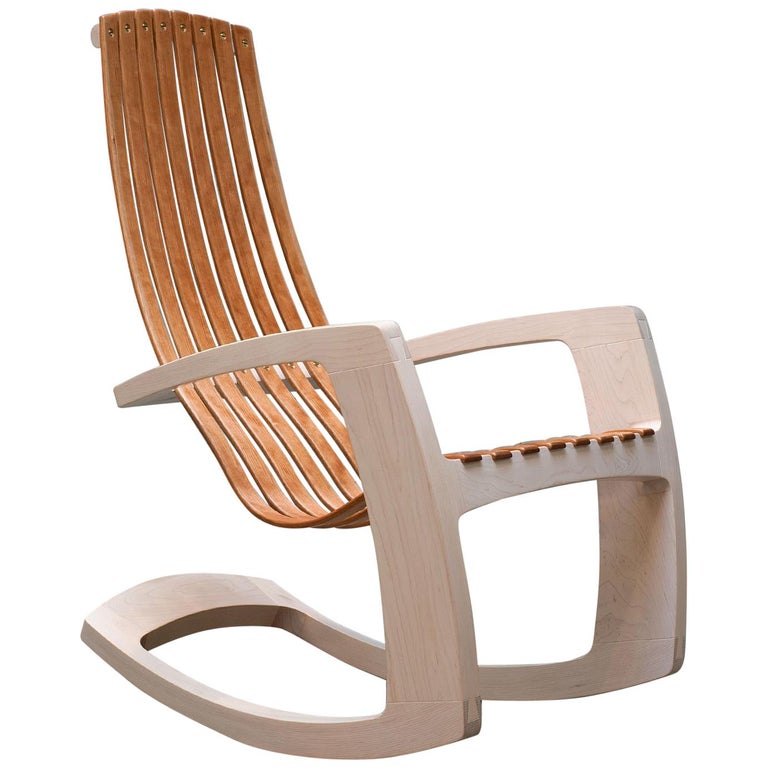 J. Rusten Studio-crafted Sculptural Modern Rocking Chair ...