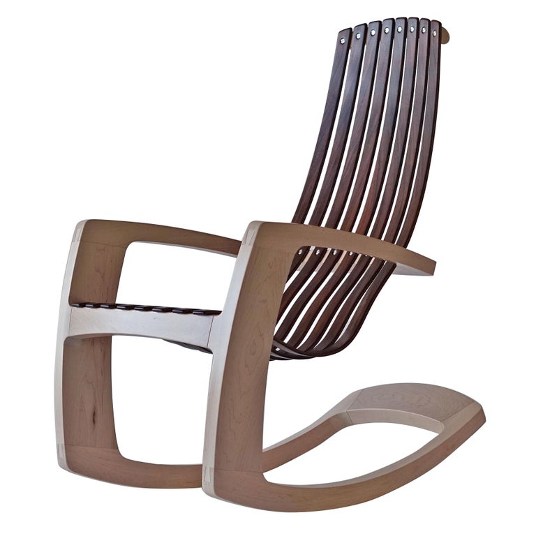 J. Rusten Studio-crafted Sculptural Modern Rocking Chair in Maple and