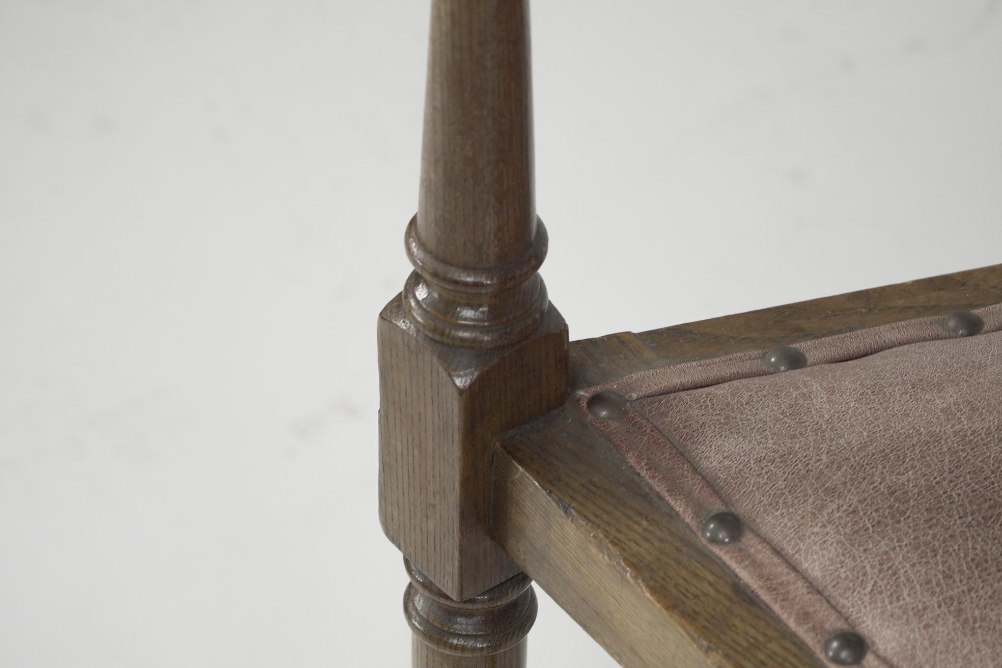 J S Henry. An ash Arts & Crafts armchair with an elongated back & curled ears For Sale 6