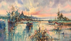 SEASCAPE, HARBOUR, FISHING BOATS