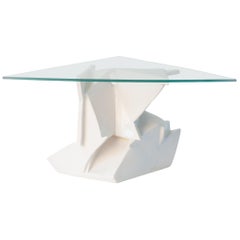 J Schatz Studio 2018 Angles Table in Stoneware with Tempered Glass Top - Modern