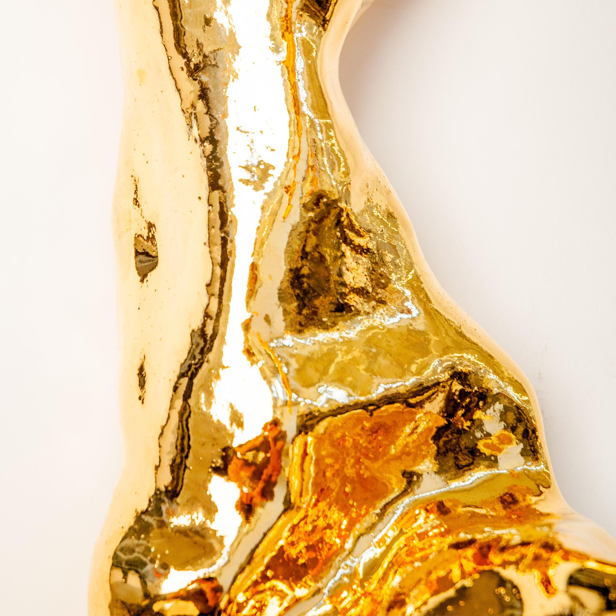 J Schatz Studio 2018 Gold Amorphous Wall Sconce, Organic Modern For Sale 1