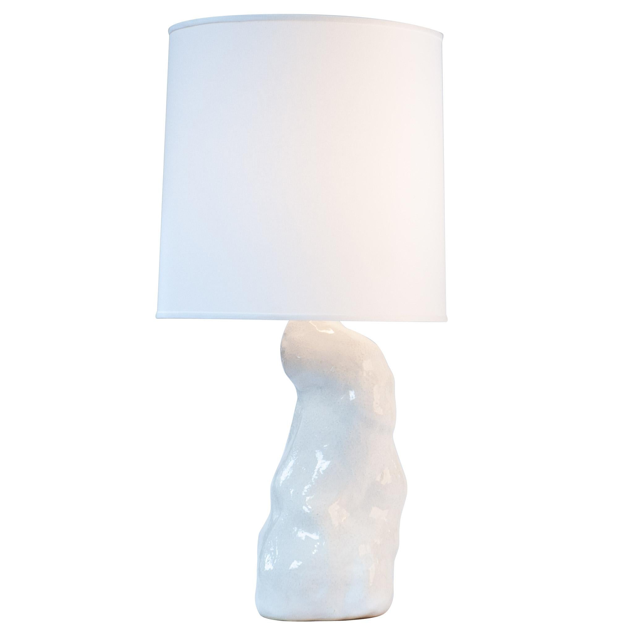 J Schatz Studio 2018 White Amorphous Table Lamp, Pair, One of a Kind In New Condition For Sale In Providence, RI