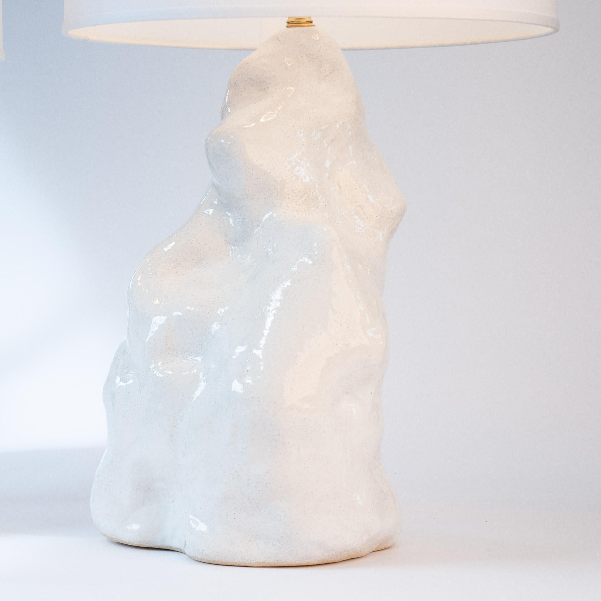 Contemporary J Schatz Studio 2018 White Amorphous Table Lamp, Pair, One of a Kind For Sale