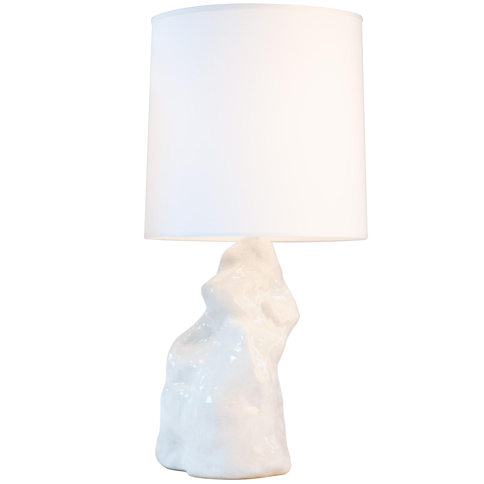 J Schatz Studio 2018 White Amorphous Table Lamp, Pair, One of a Kind For Sale 1