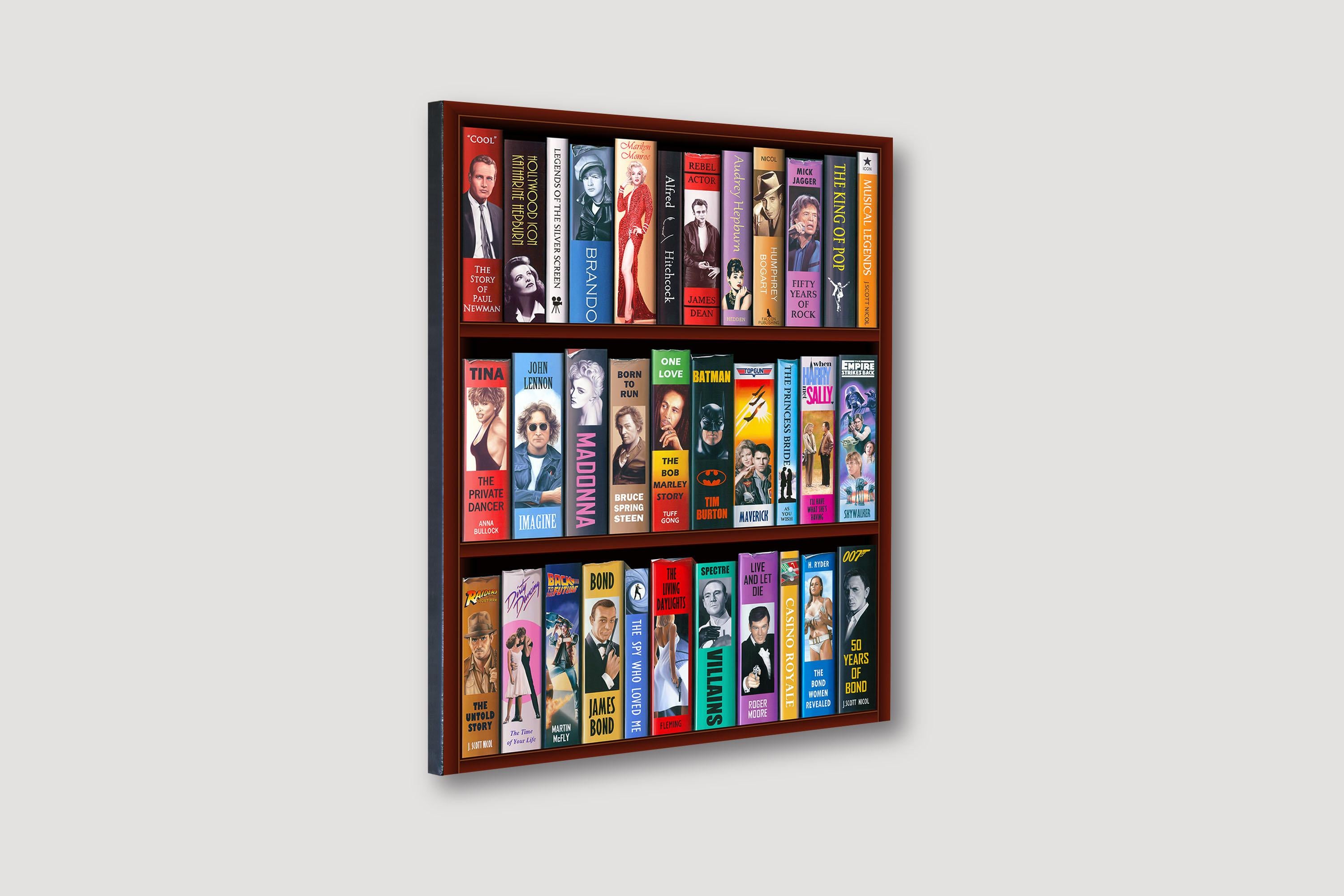 50 Years of Bond Bookcase 2/150 Giclee -- Please see video - Print by J. Scott Nicol