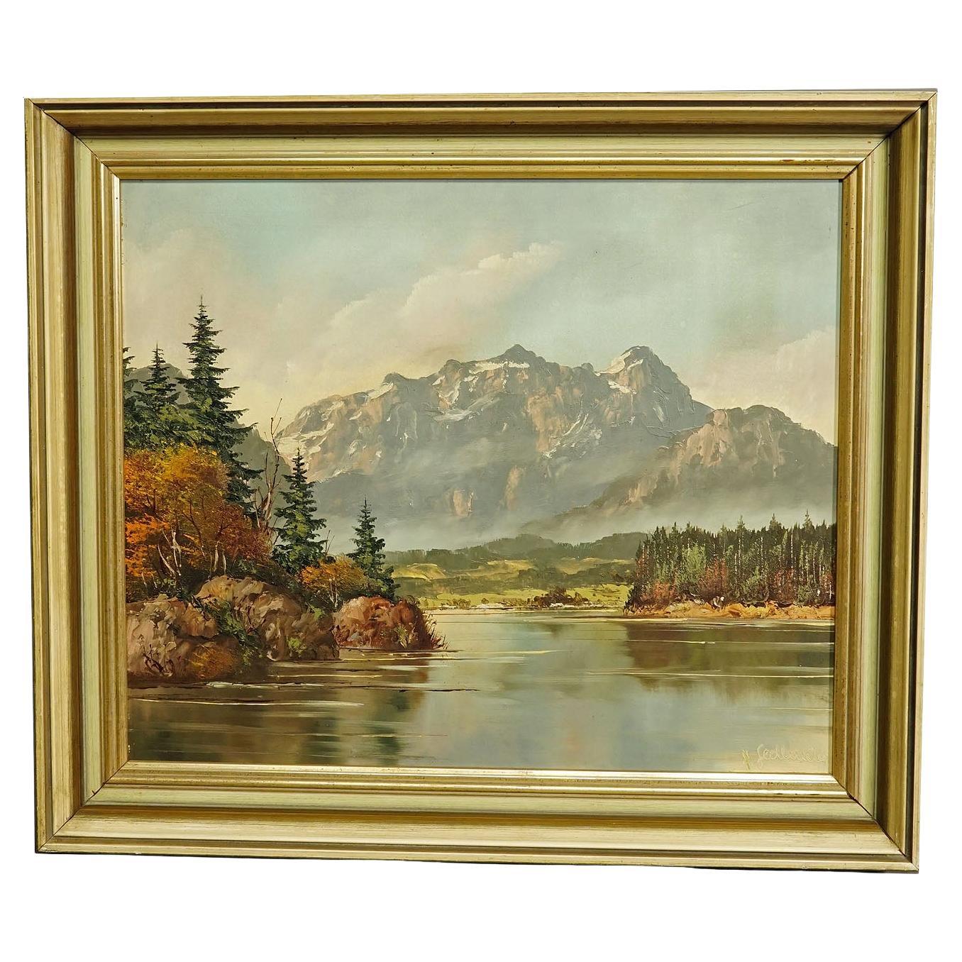 J. Sedelmeier - Sonnenaufgang über dem Missurinasee in den Dolomiten im Angebot