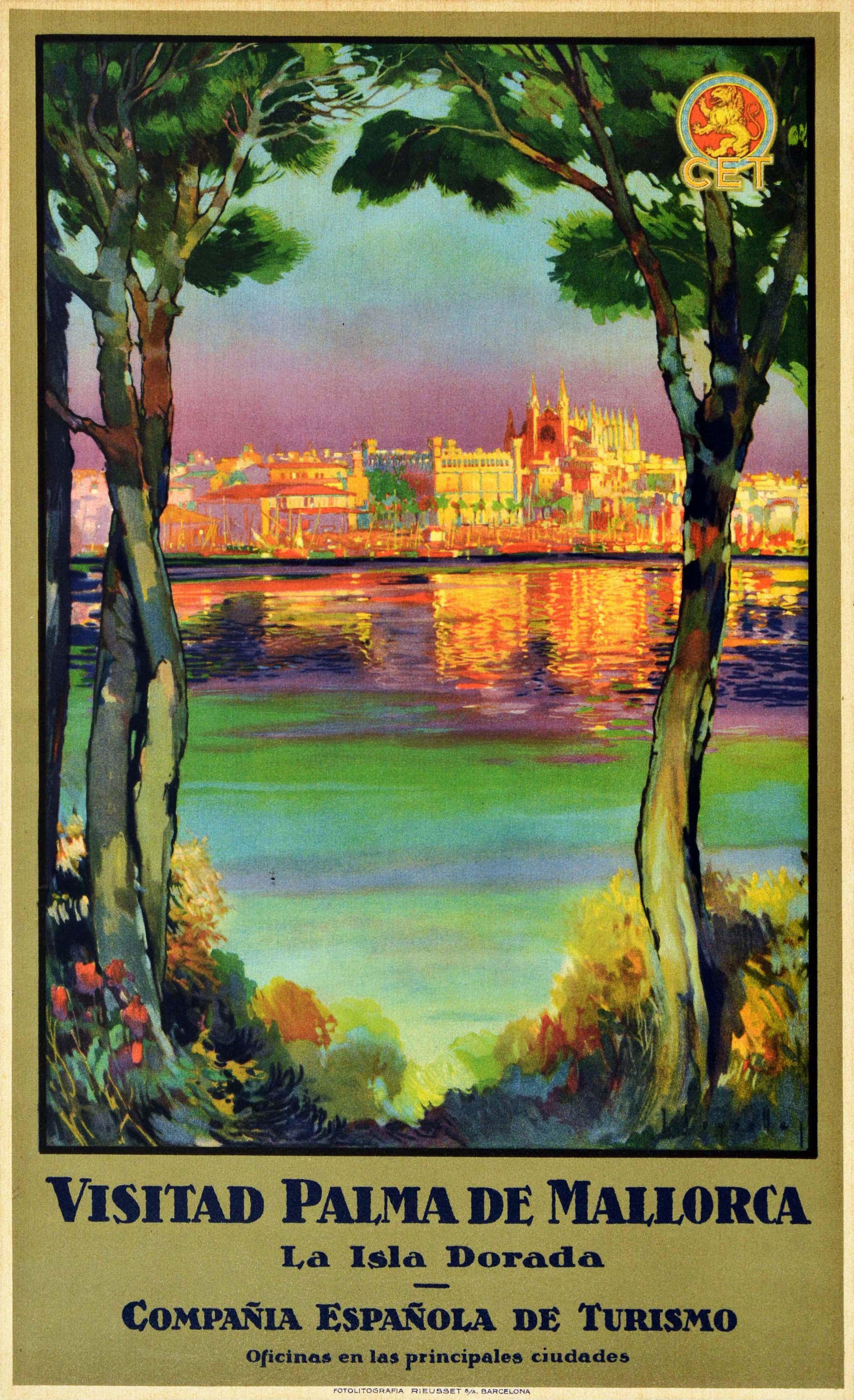 J. Segrelles Print - Original Vintage Travel Poster Visitad Palma De Mallorca Balearic Island Majorca