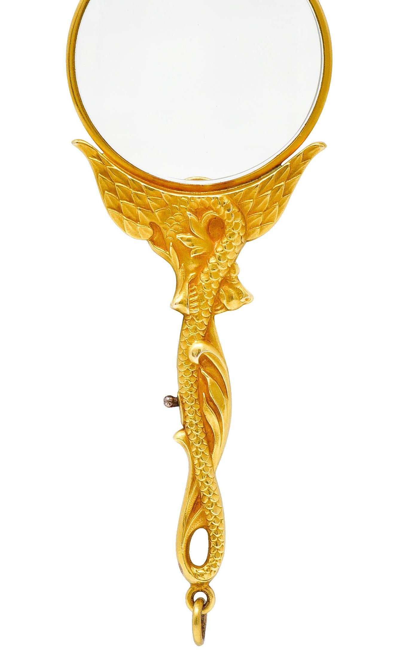 J. Solinger & Co. 14 Karat Gold Serpent Dragon Lorgnette Glasses Pendant 4