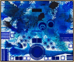 BlueLand Splash - Palm Beach Light (Blue Water, Abstract Expressionist Painting)