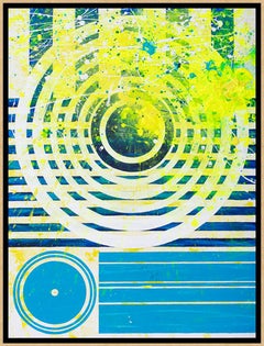 California Dreaming (Beach Day - Feminine) (Blue, Yellow, Abstract Painting)