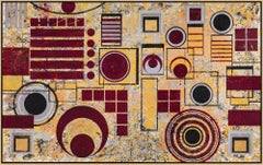 METALLICA - Qatari Series (Gold, Burgundy, Abstract  Expressionist Painting)