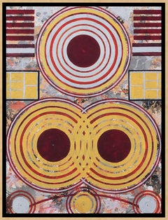 METALLICA (Gold, Silver, Burgundy, Red, Abstract Expressionist Painting)