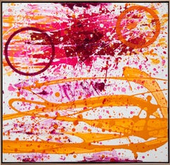 "Pink and Orange Flamingo, " Florida Contemporary Abstract Expressionist Artist
