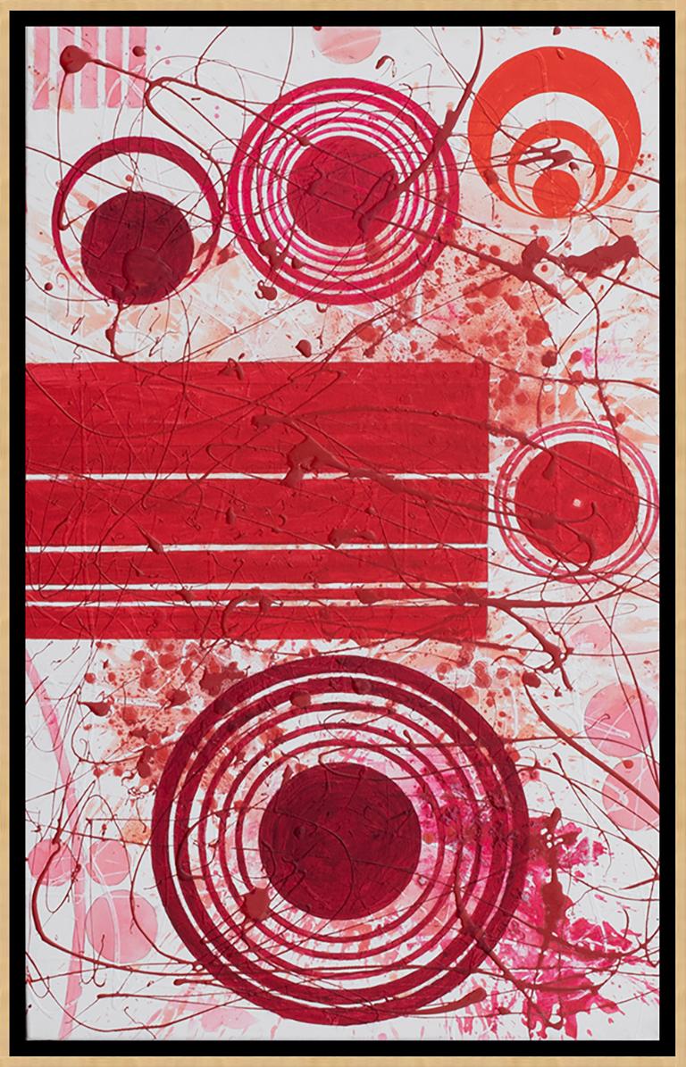 REDWORLD (Red, White, Abstract Expressionist Painting) For Sale 1
