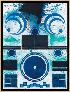 Splash (Duet) (Blue, White, Water, Abstract Expressionist Painting)