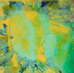 Universe (Green, Yellow, Abstract Expressionist Painting)