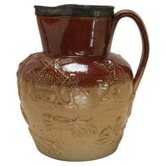 Antique J Stiff Harvest ware jug given as fire fighting prize 1881