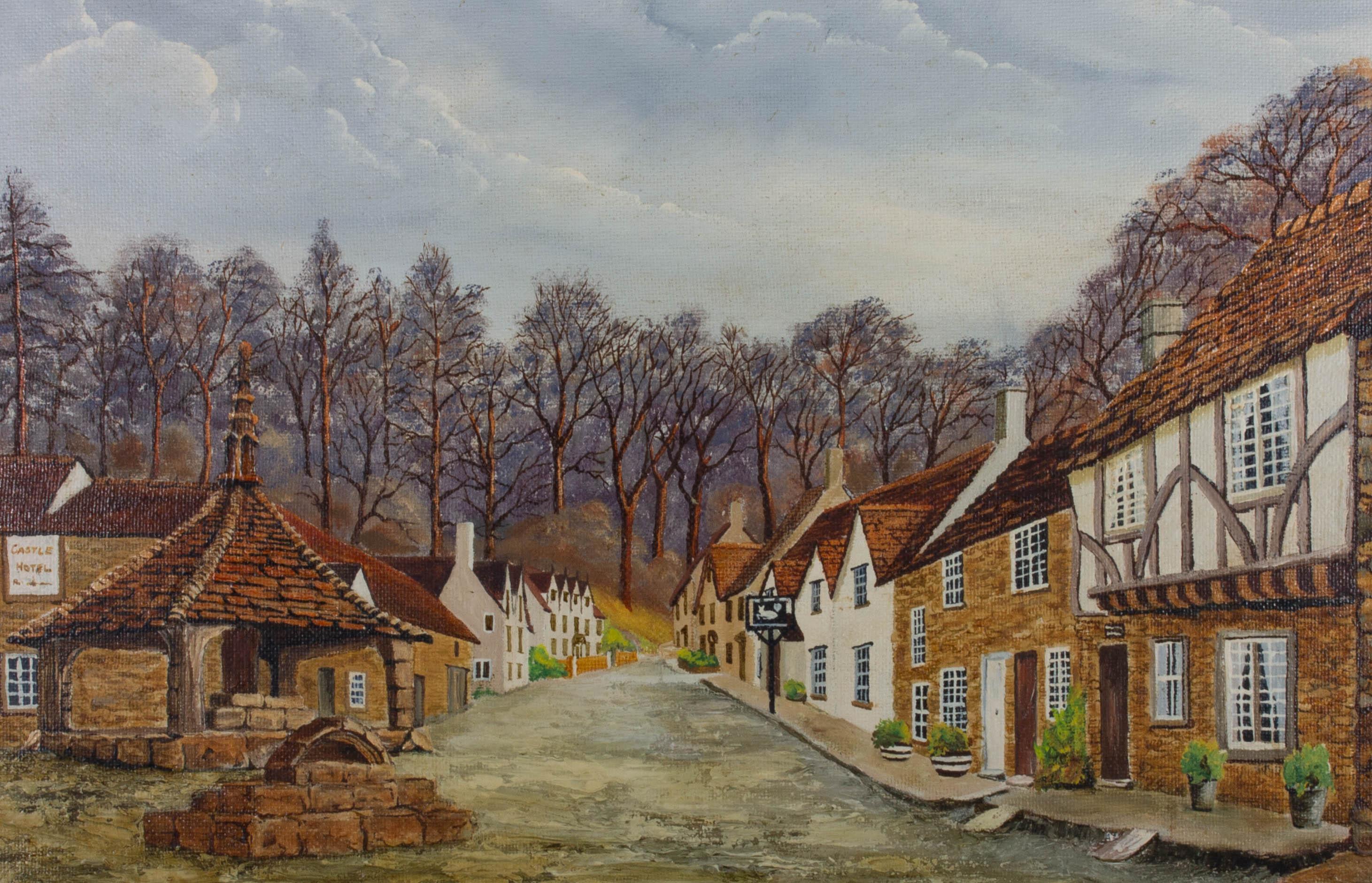 J. Strange - 20th Century Oil, Castle Combe, Wiltshire For Sale 1