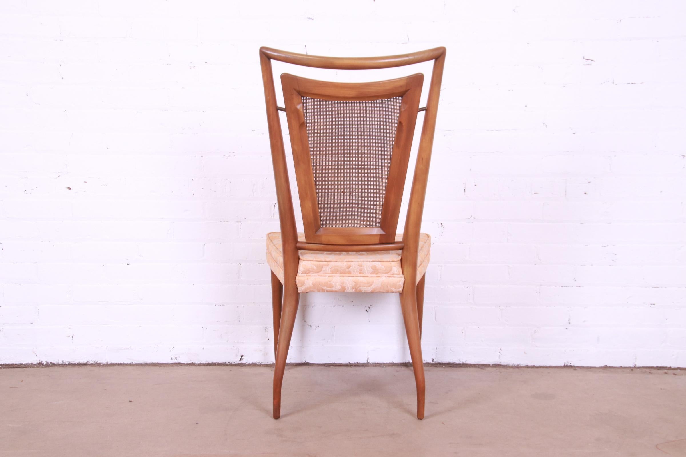 J. Stuart Clingman for John Widdicomb Sculpted Walnut Cane Back Dining Chairs 3