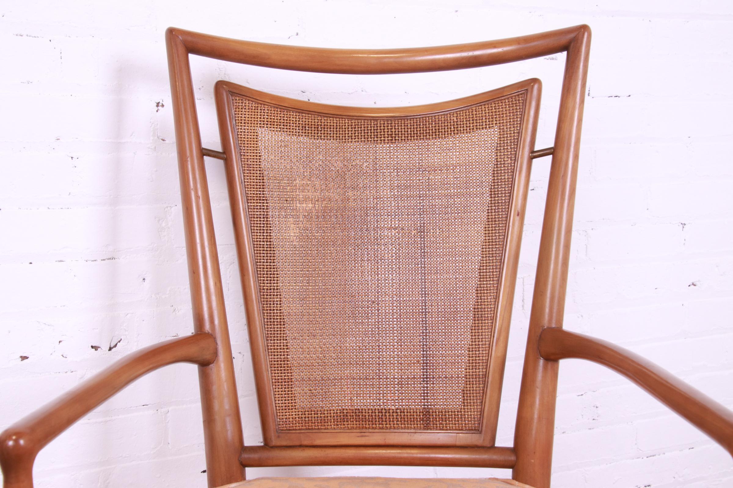 J. Stuart Clingman for John Widdicomb Sculpted Walnut Cane Back Dining Chairs 5