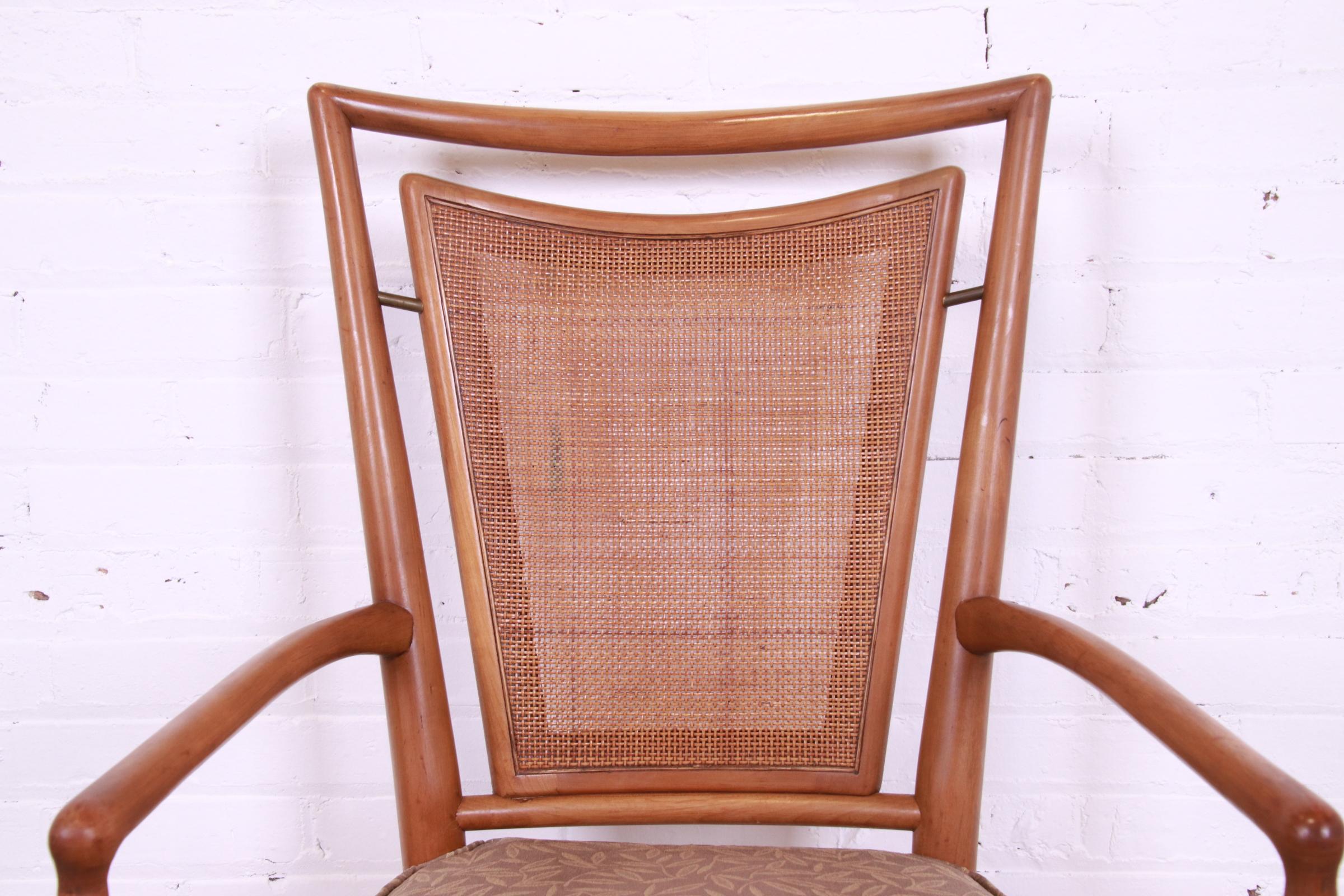 J. Stuart Clingman for John Widdicomb Sculpted Walnut Cane Back Dining Chairs 6