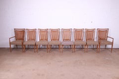 J. Stuart Clingman for John Widdicomb Sculpted Walnut Cane Back Dining Chairs