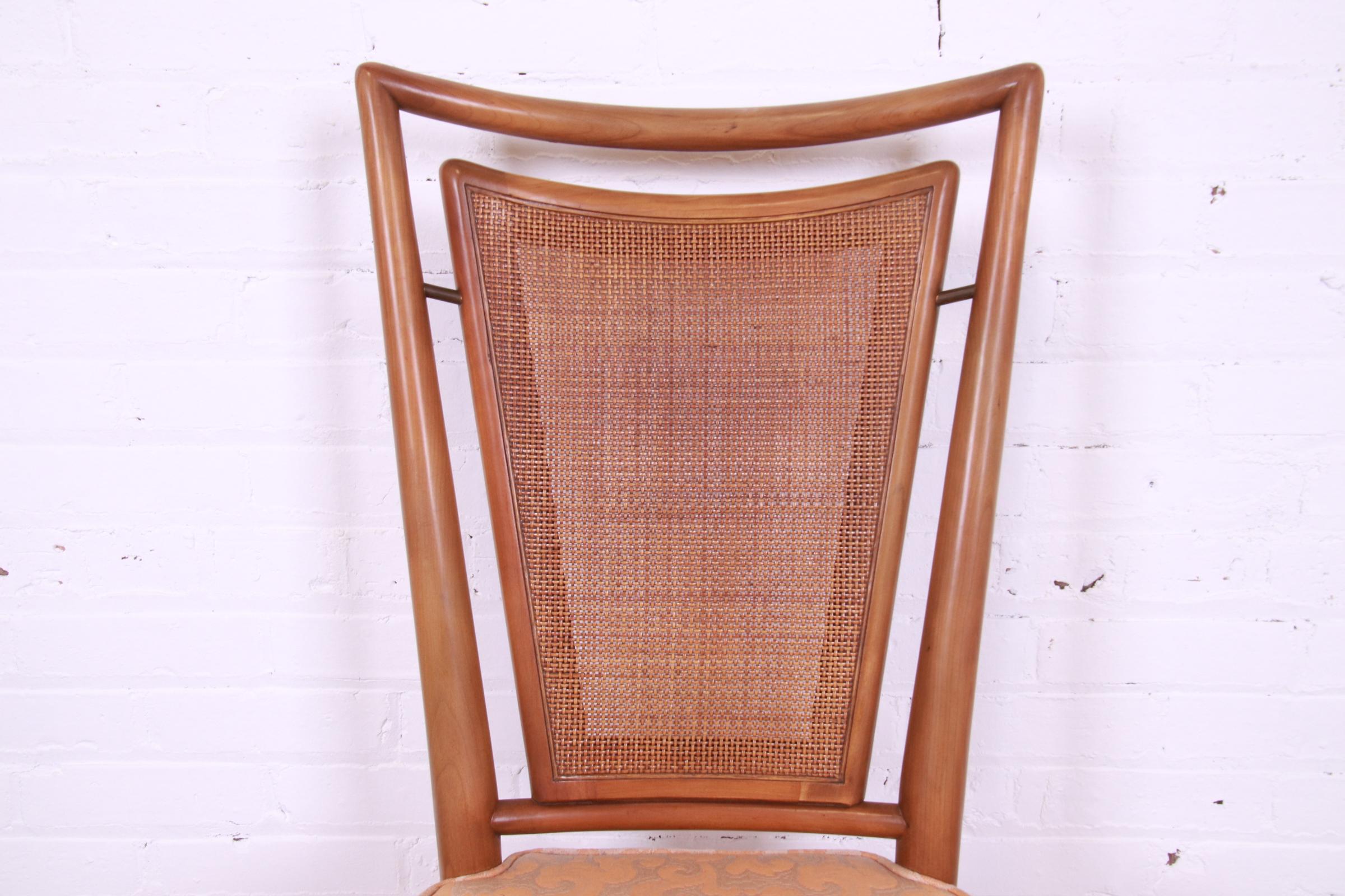 J. Stuart Clingman for John Widdicomb Sculpted Walnut Cane Back Dining Chairs 1