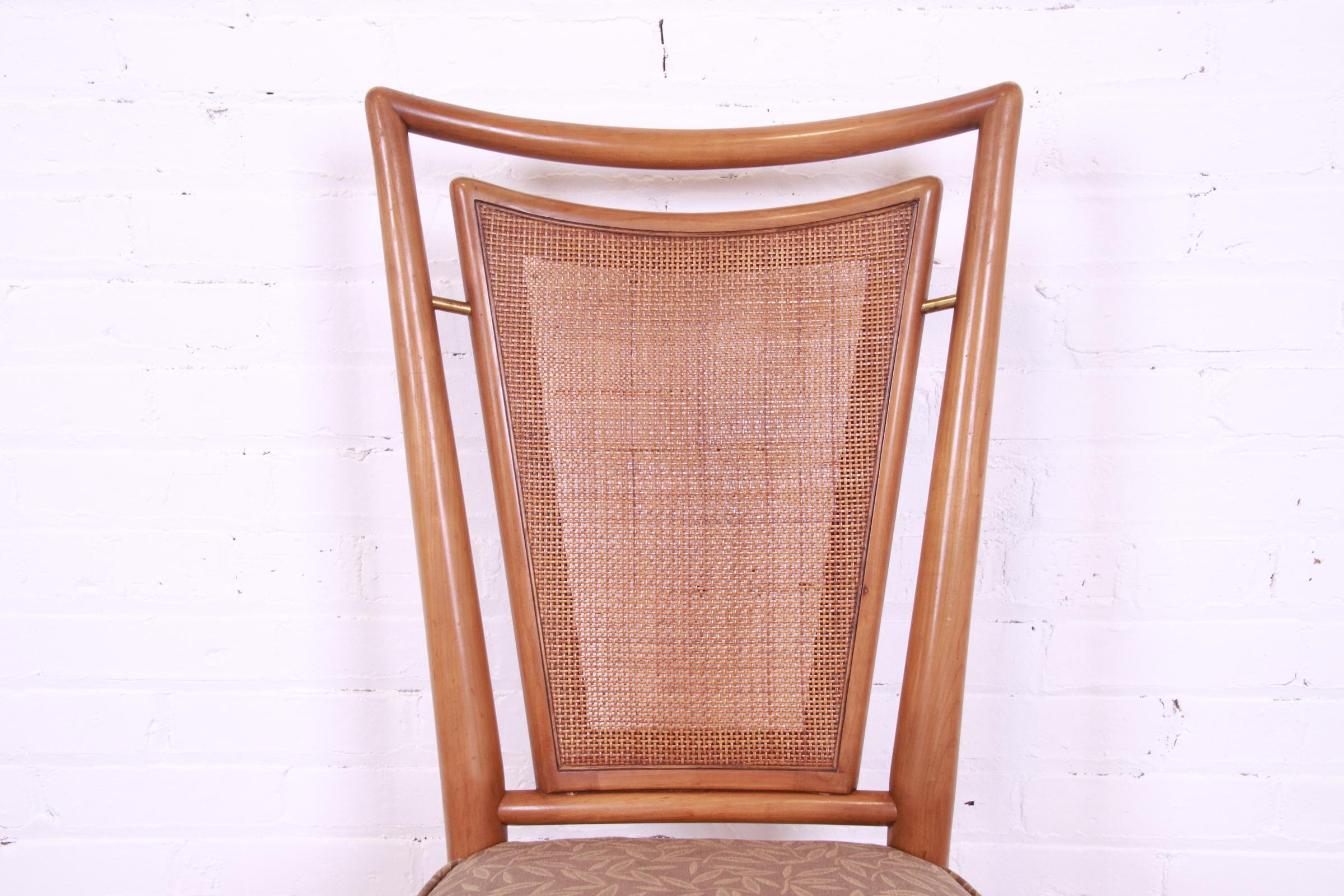 J. Stuart Clingman for John Widdicomb Sculpted Walnut Cane Back Dining Chairs 2