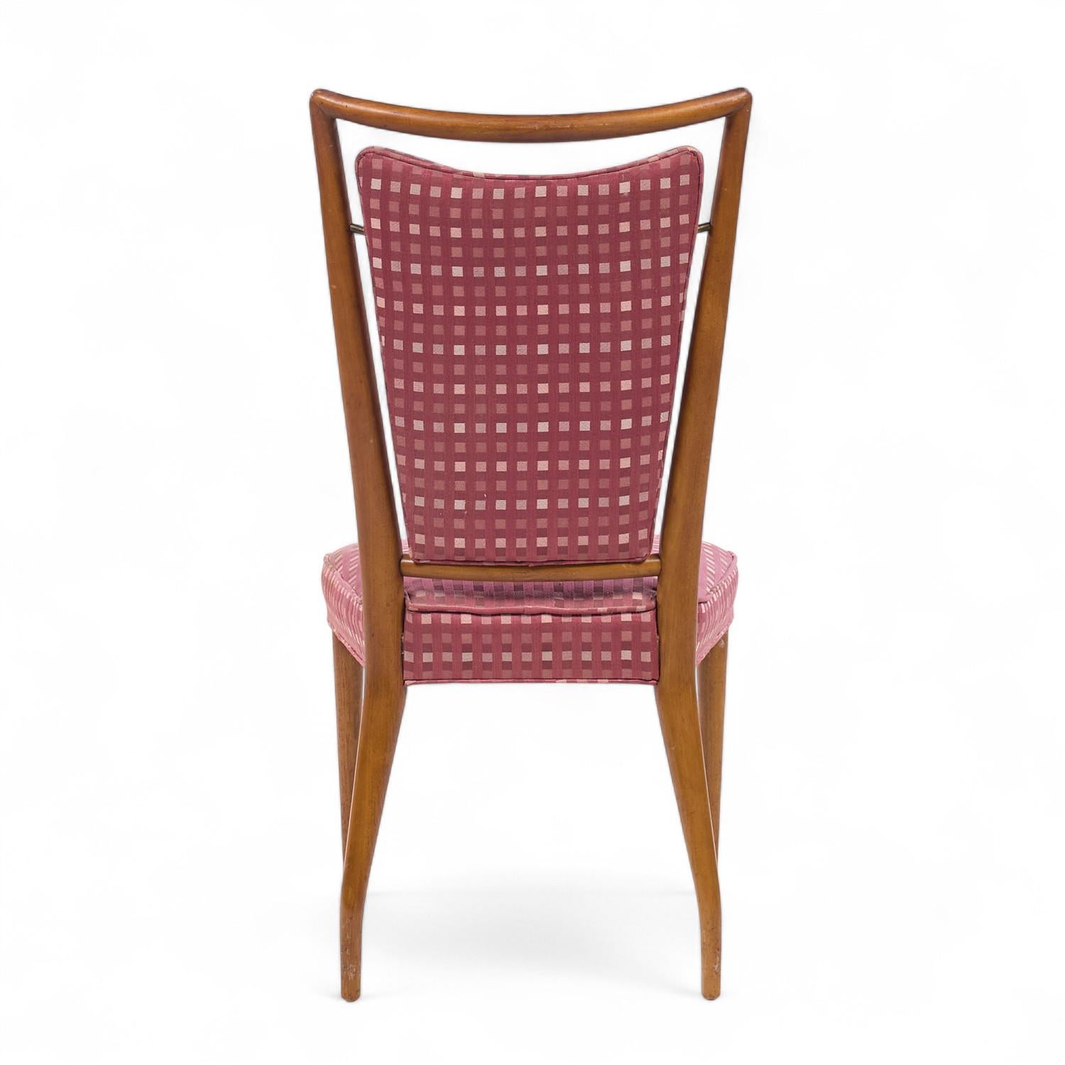Tappezzeria J. Stuart Clingman per Widdicomb - Set di 6 sedie da pranzo in noce del Medioevo in vendita