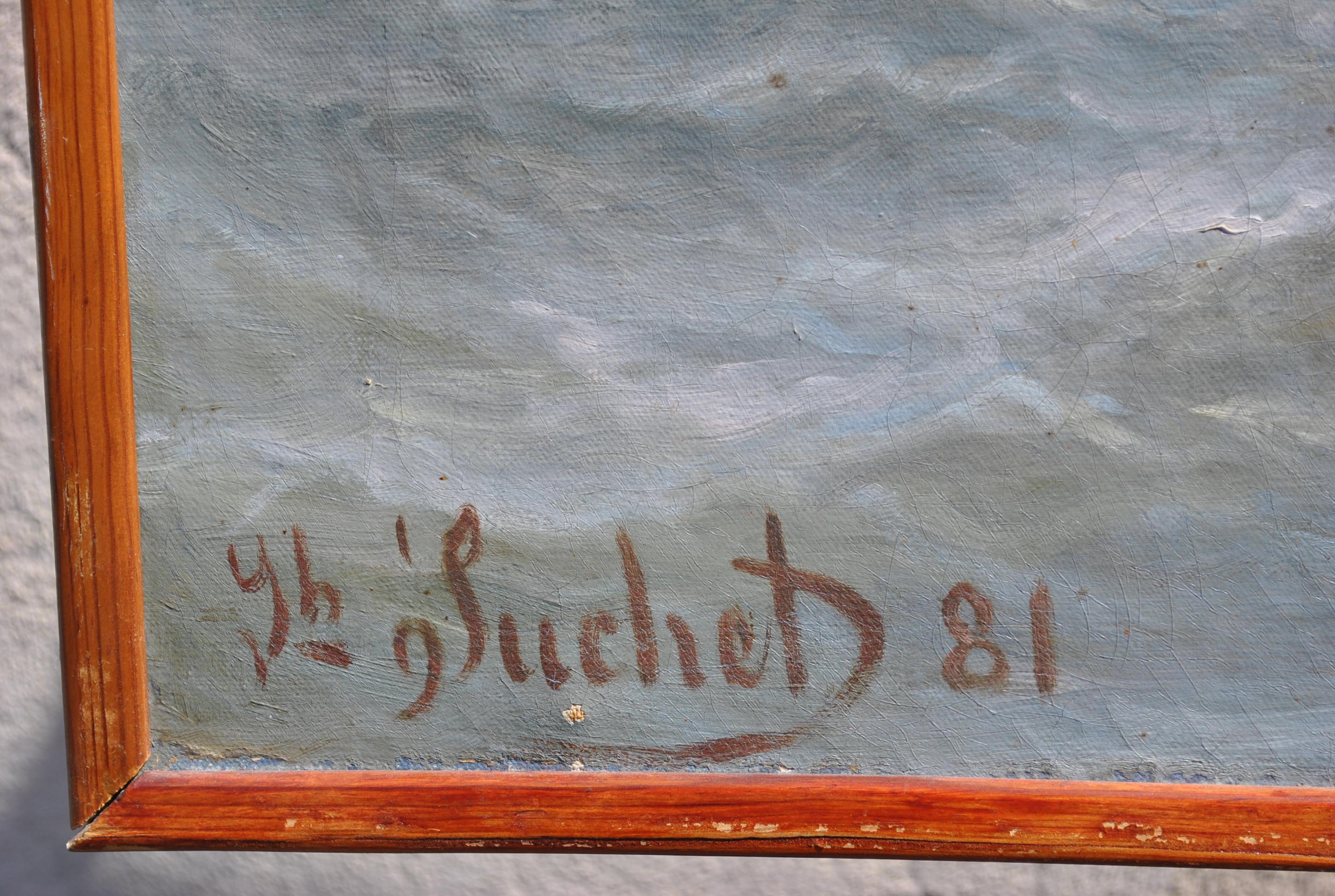J j Suchet, Öl auf Leinwand, Fischer an der Küste Marseille XIX. Jahrhundert (Französische Provence) im Angebot