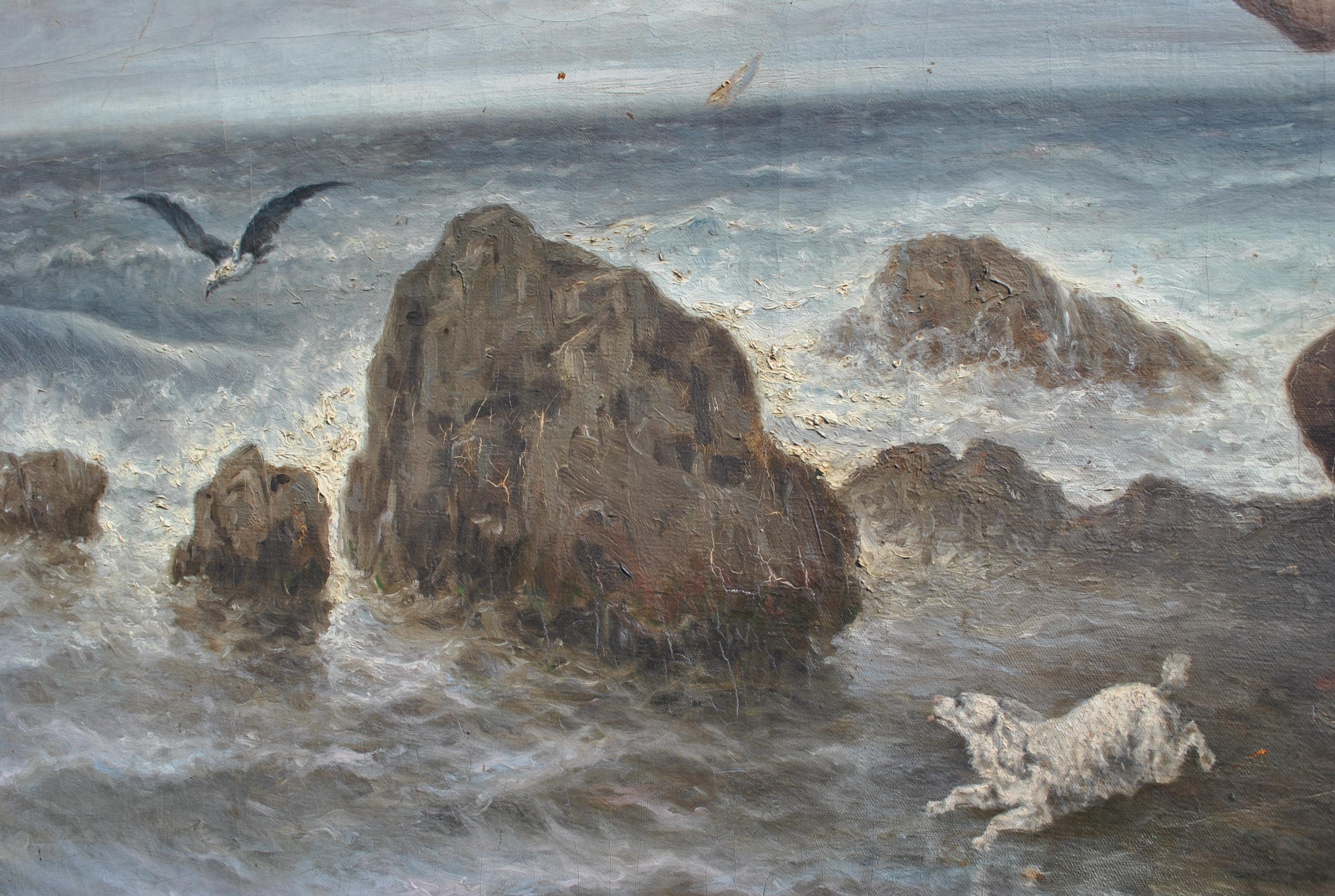 J j Suchet, Öl auf Leinwand, Fischer an der Küste Marseille XIX. Jahrhundert im Angebot 1