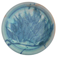 J. T. Abernathy Bowl Aqua and Cobalt Glaze Mid Century Modern