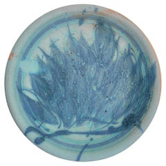 J. T. Abernathy Bowl Aqua and Cobalt Glaze Mid Century Modern