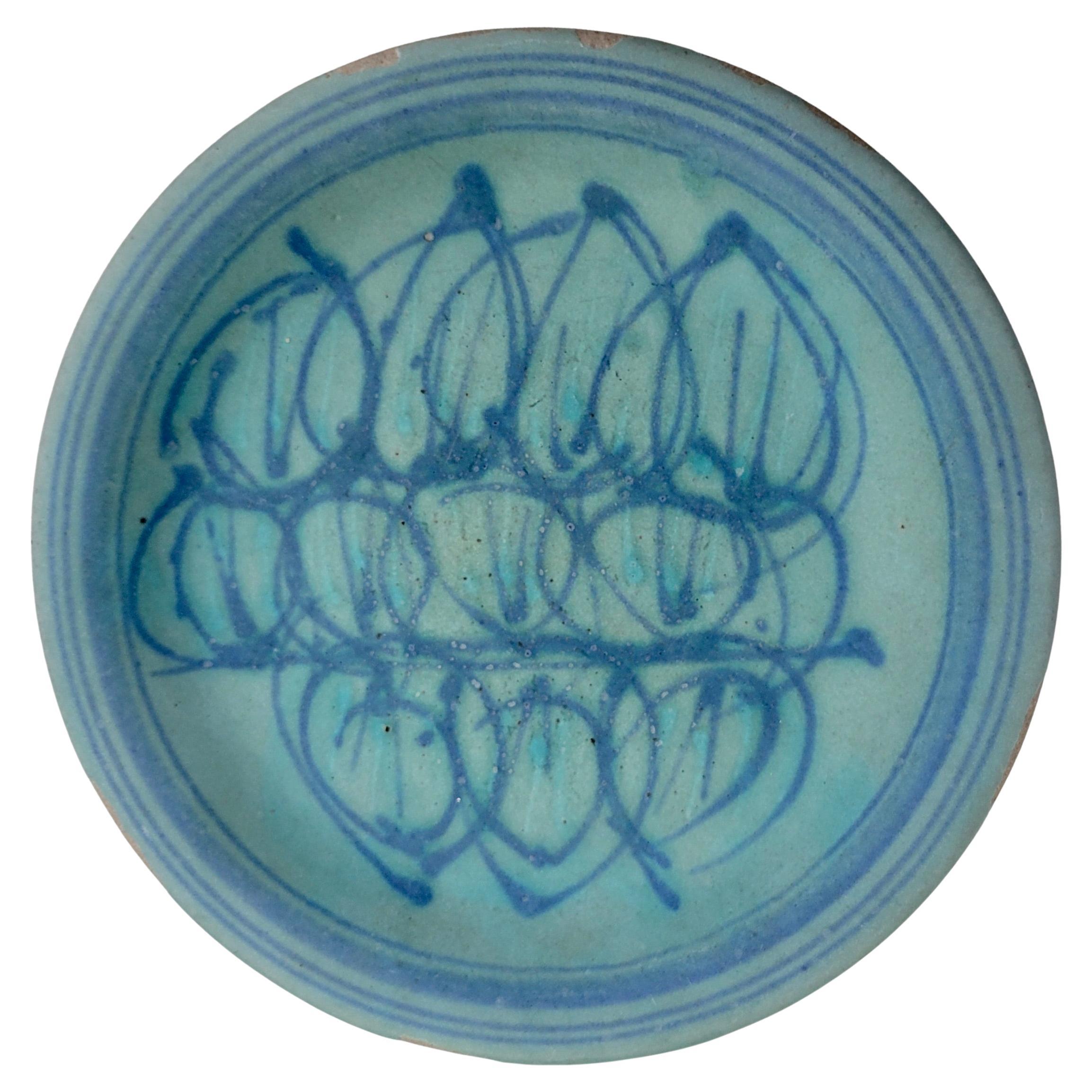 J. T. Abernathy Ceramic Dish Aqua and Cobalt