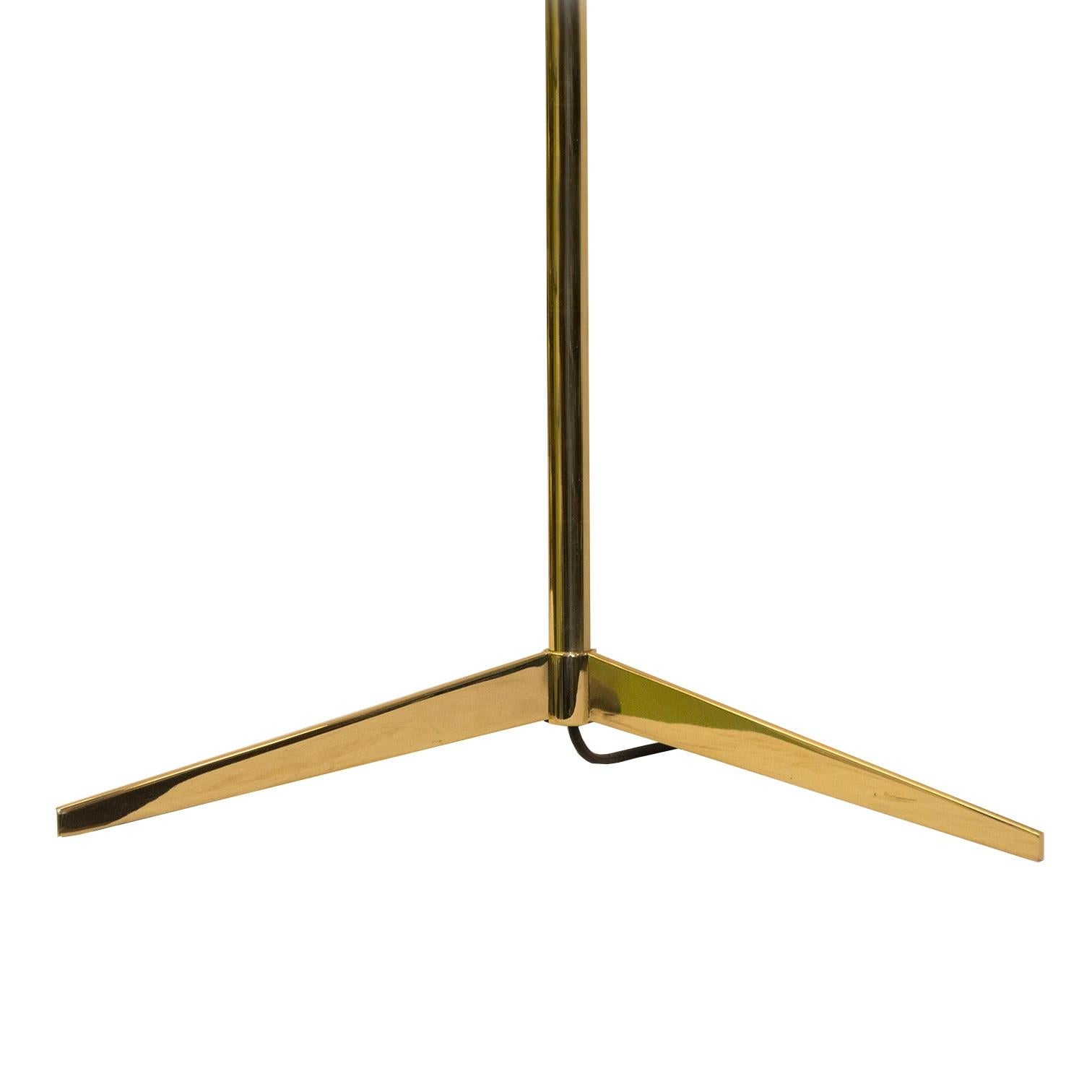 J T Kalmar Att. Brass Floor Lamp In Excellent Condition In Wilton, CT