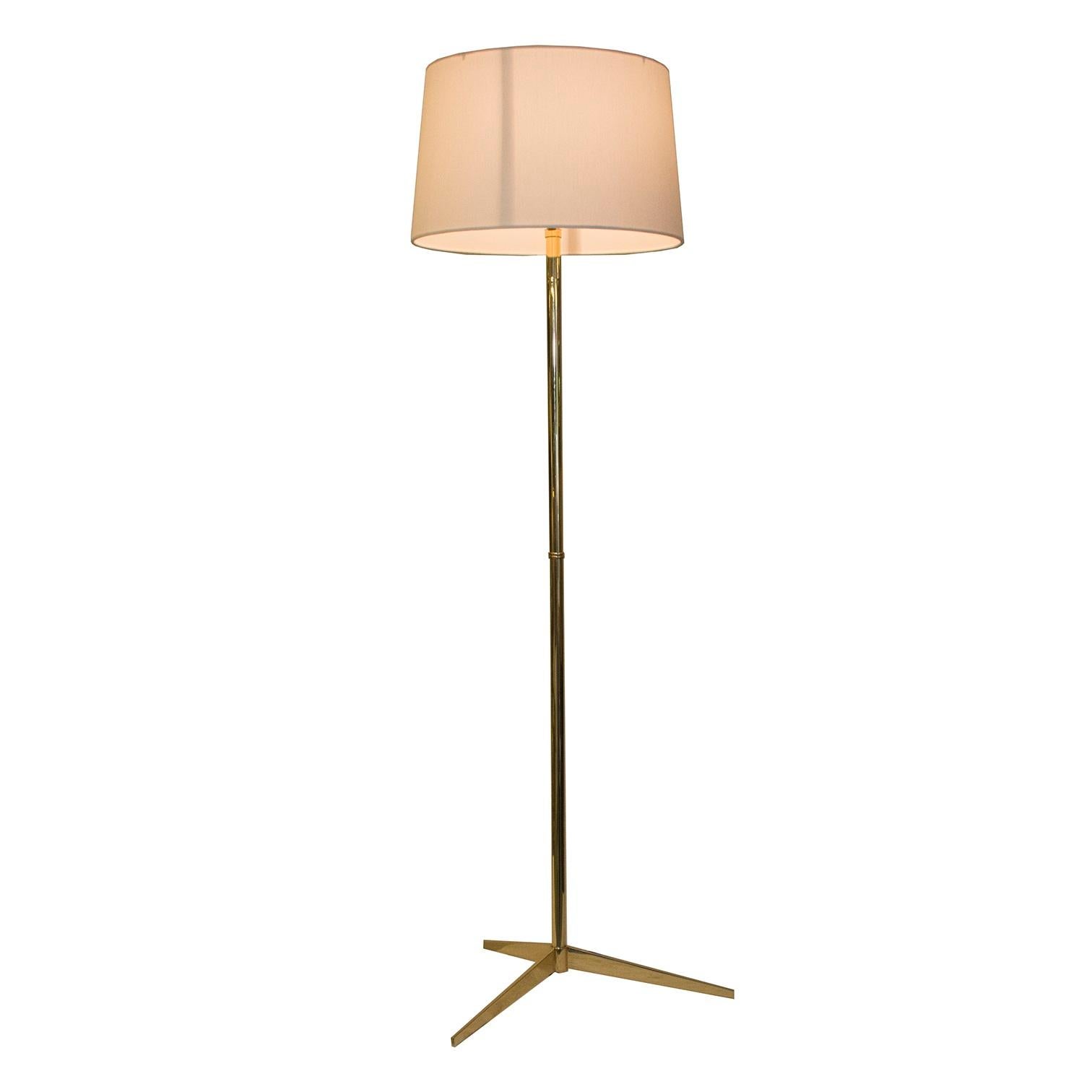 Late 20th Century J T Kalmar Att. Brass Floor Lamp