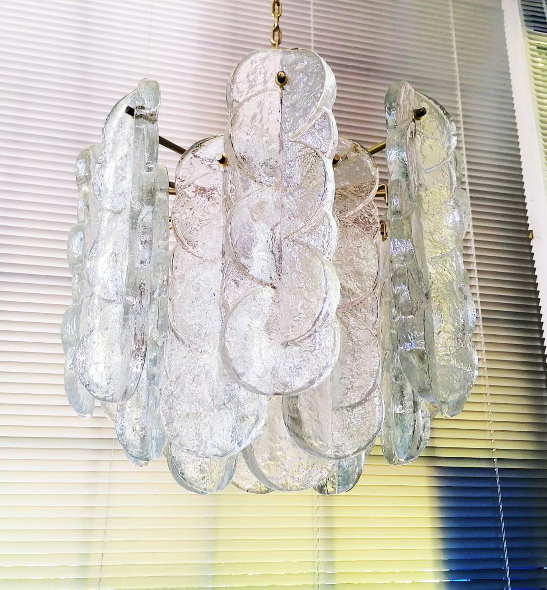 J. T. Kalmar Lampadario in vetro con volute di agrumi in vendita 5