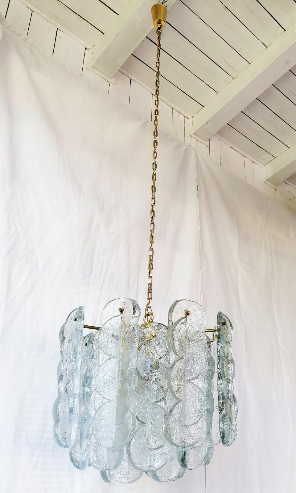 J. T. Kalmar Citrus Swirl Crystal Glass Chandelier For Sale 8