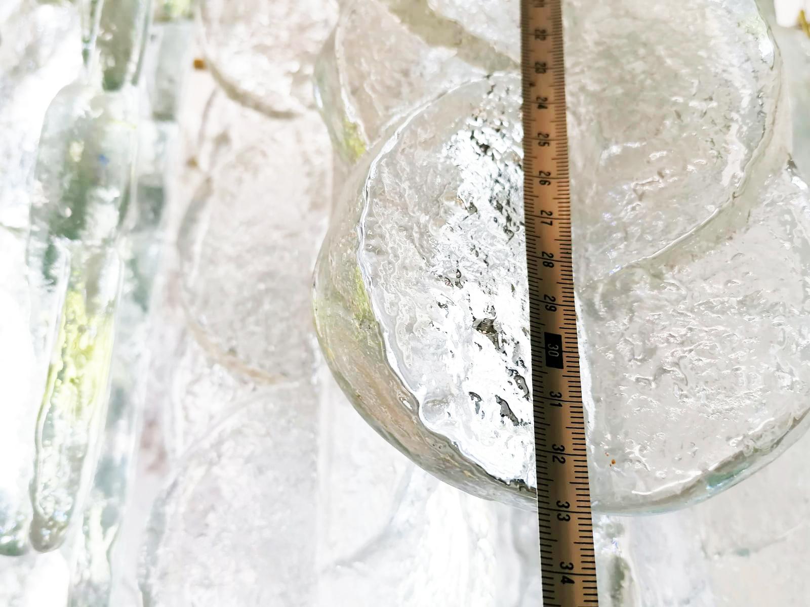Brass J. T. Kalmar Citrus Swirl Crystal Glass Chandelier For Sale