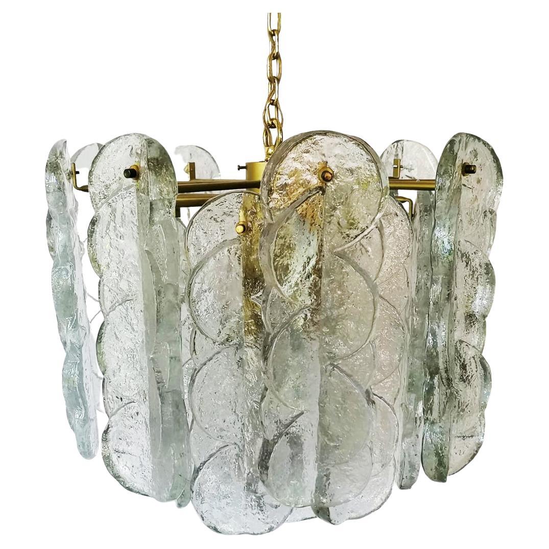 J. T. Kalmar Citrus-Kronleuchter aus Kristallglas mit Wirbelkristallglas